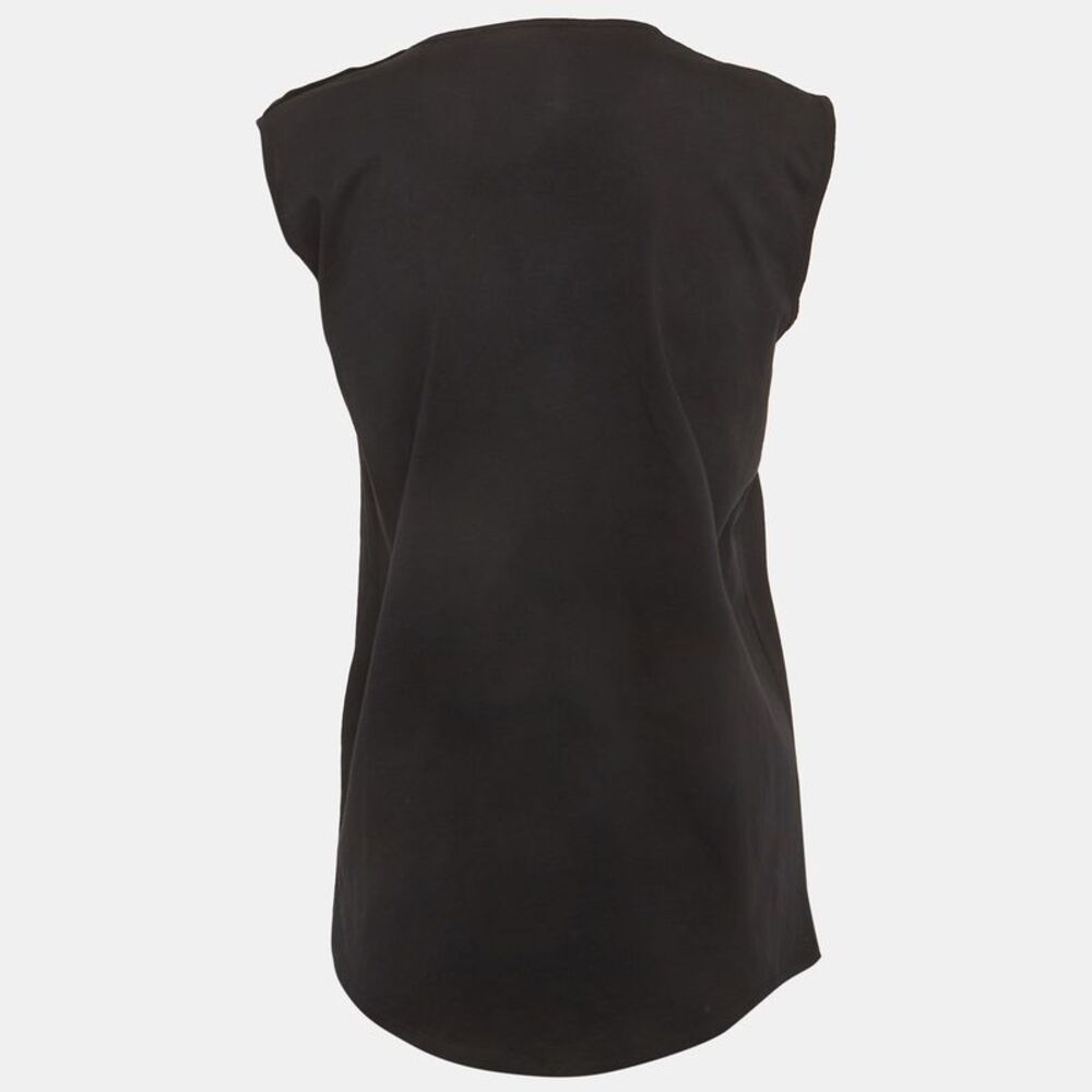 Balmain Black Logo Print Jersey Tank Top M - Picture 2 of 5
